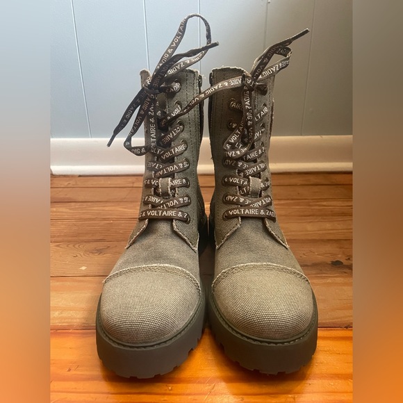 Zadig & Voltaire Joe Canvas military boots - Picture 8 of 12